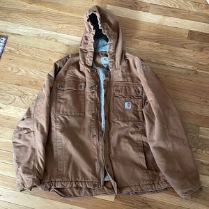 Carhartt duck brown Sherpa lined jacket